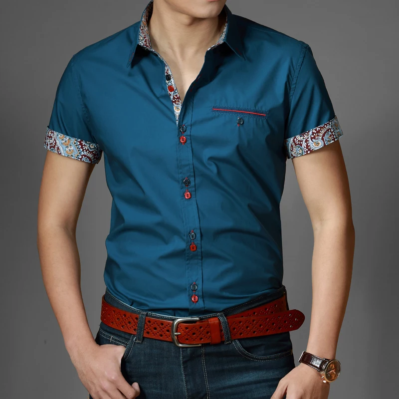 Nuevos 2015 Italian vestido camisetas hombres blusas de