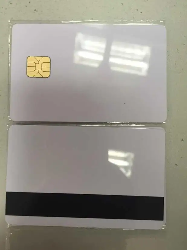 10 шт./лот белый контакт Sle4428 Chip Smart IC Blank PVC Card с магнитной полосой 2750 OE Hi Co|Карты
