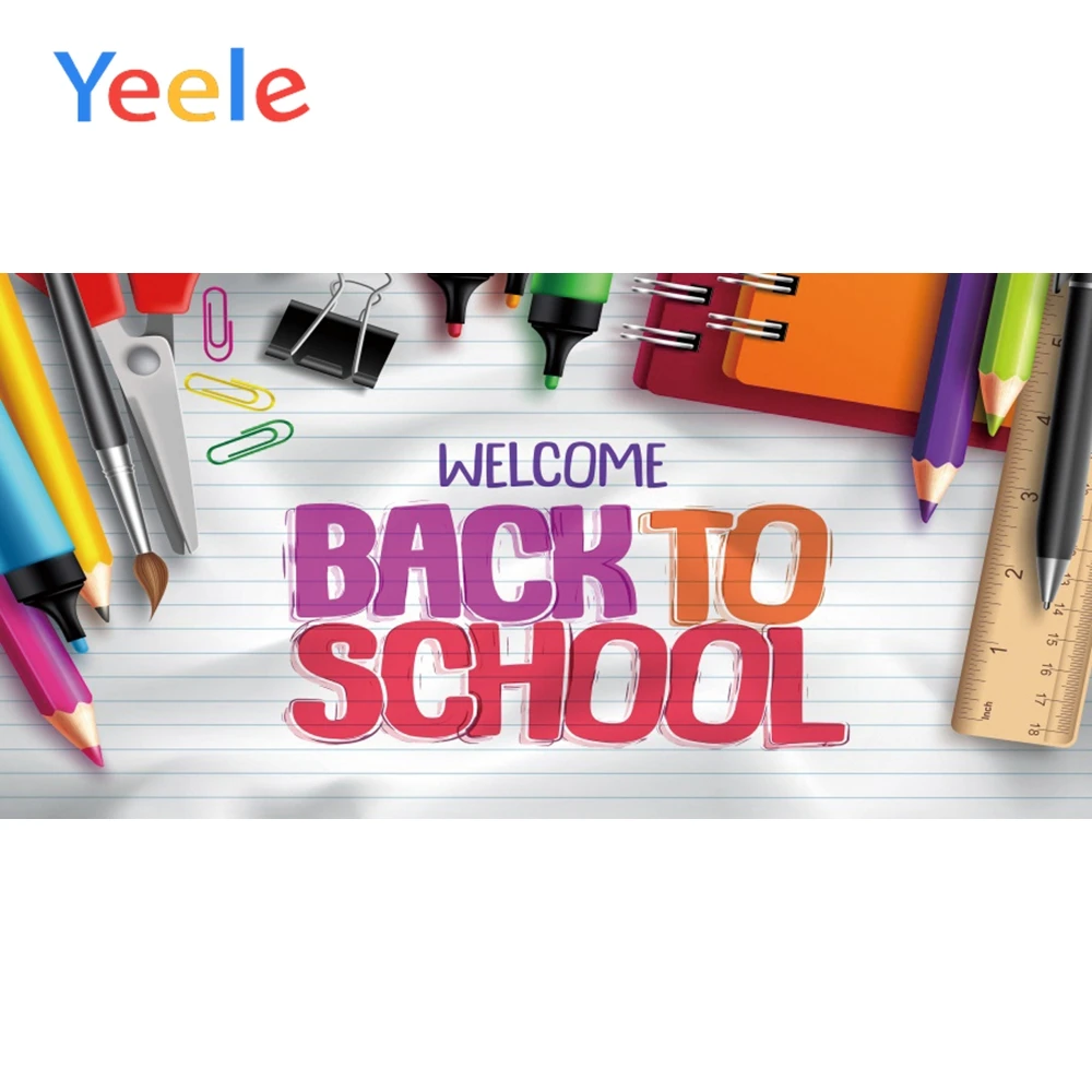 

Yeele Planks Brush Ruler Welcome Back To School Backgrounds Scene Baby Photography Child Photographic Backdrops For Photo Studio