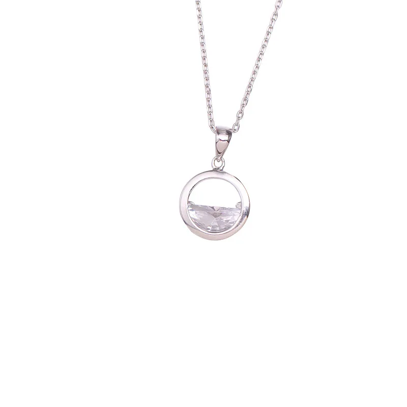 

Female S925 Pure Silver Collarbone Chain Pure imitation Crystal Necklace and Fresh Contracted Temperament Student Gift