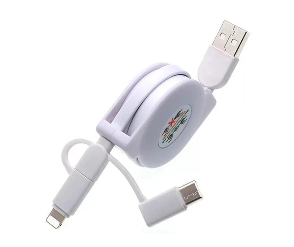 3 в 1 кабель для передачи данных для iPhone 8X7 6 6S Plus samsung Выдвижной usb type C Micro USB кабель для зарядки мобильного телефона для Android