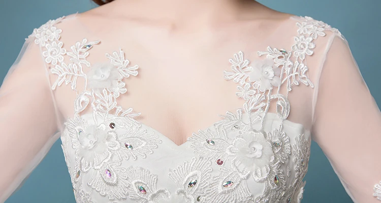 Новое поступление, модное свадебное платье со шлейфом,, Vestido De Noiva, аппликация, кружево, три четверти, рукав-клеш, милая, 72