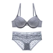 JIGERJOGER, телесный, серый, черный, 3 цвета, женская сексуальная тонкая чашка, кружевной бюстгальтер пуш-ап, прозрачное нижнее белье, прозрачные трусики