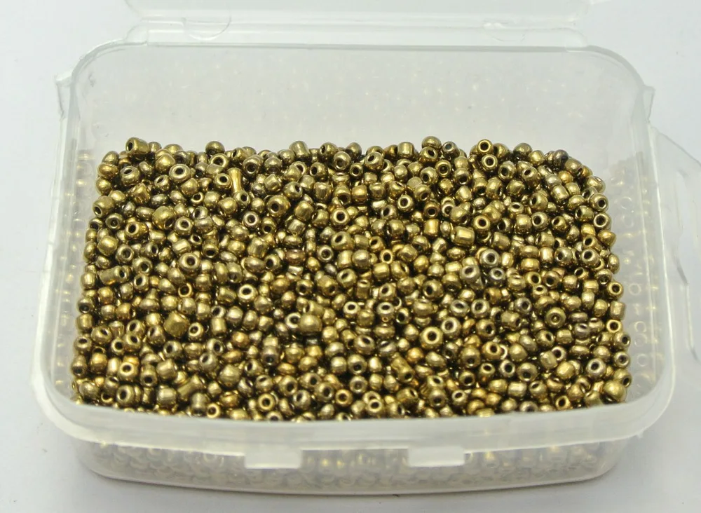 

5000 Bronze Metallic Glass Seed Beads 2mm (10/0) + Storage Box