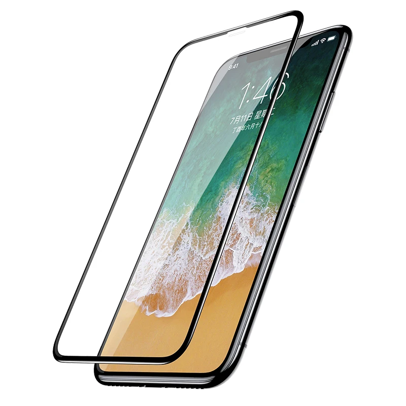 Baseus 0,2 мм Защита экрана для iPhone X 6D полное покрытие 9H закаленное стекло для iPhone X 10 переднее защитное стекло пленка - Цвет: Transparent
