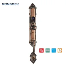 Zinc alloy Biometric fingerprint vintage EU smart door lock, anti-theft password and RFID Card access with mechanical key Zinc alloy Biometric fingerprint vintage EU smart door lock, anti-theft password and RFID Card access with mechanical key