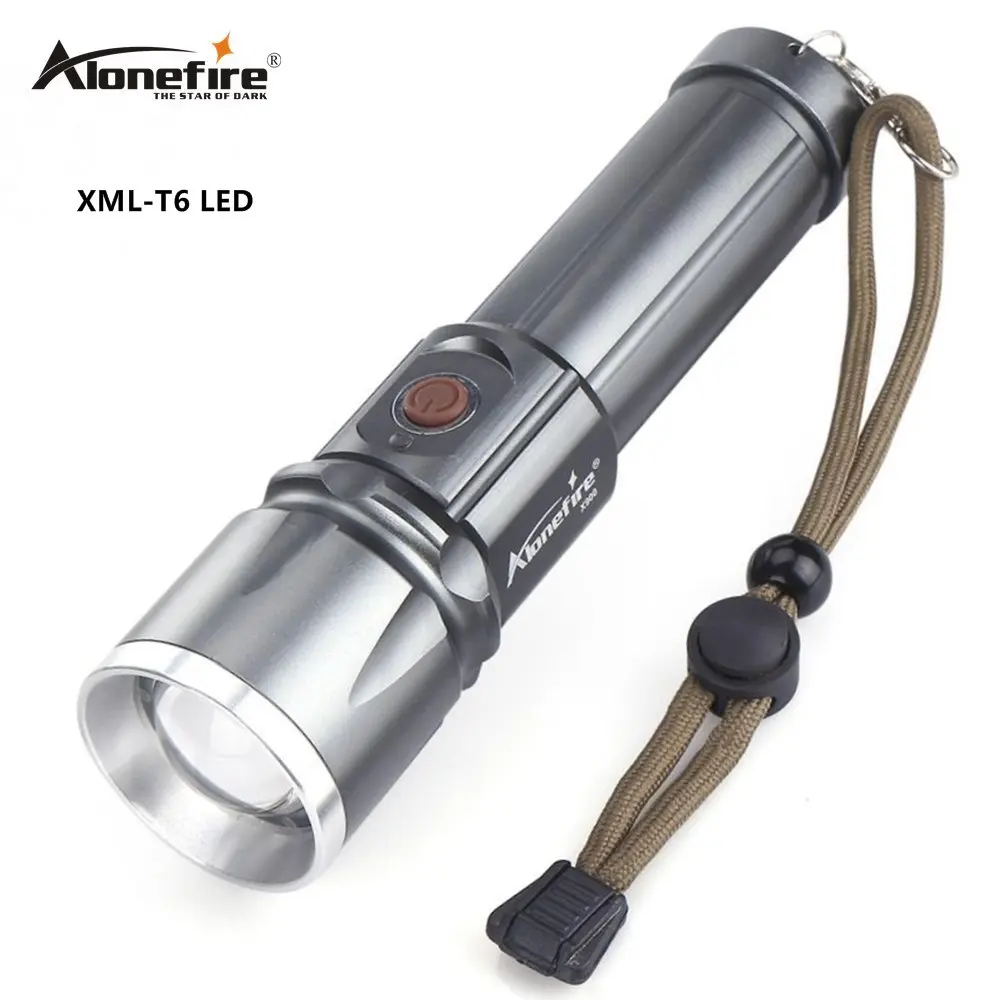 AloneFire X900 CREE XML T6 светодиодный фонарь Zaklamp алюминиевый фонарь с зумом водонепроницаемый фонарь hike 26650 аккумулятор USB зарядка