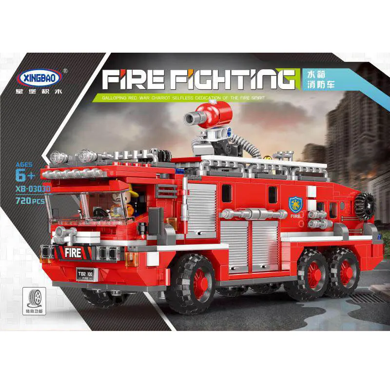 

XINGBAO 03030 City Series The Water Tank Fire Truck Set Building Blocks Bricks Kids Education DIY Toys Car Model Christmas Gifts