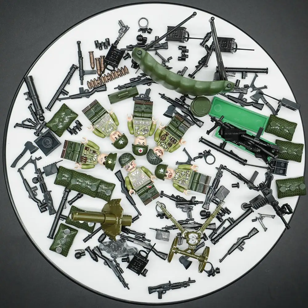 

legoingly Military Weapons Gun Soldier Army SWAT police Geely clothing Mini Buliding Blocks toys figures for Children gifts