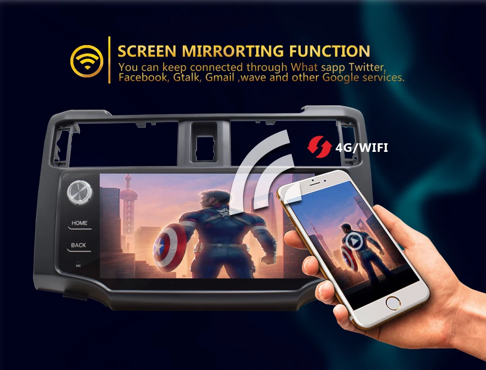 Sale KiriNavi 9" HD Touch Display Android 6.0 For Toyota 4 runner Car Radio MP5 Audio GPS Navigation Multimedia Play 6