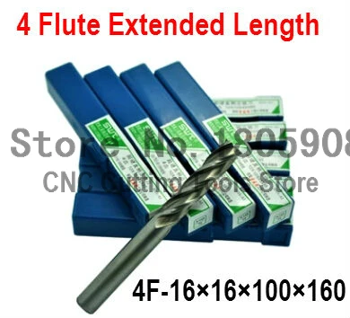 

Free shipping 1pcs 16mm 4 Flute HSS & Special extended length Aluminium End Mill Cutter CNC Bit Milling Machinery Cutting tools