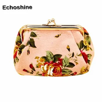 

2016 new brand snd high quality Women Lady Retro Vintage Flower Canvas Small Wallet Hasp Purse Clutch Bag gift wholesale A2500