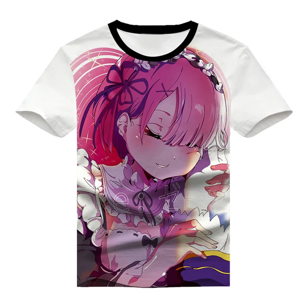 Re:Zero kara Hajimeru Isekai Seikatsu футболка аниме Эмилия Рем маскарадная студенческие топы с