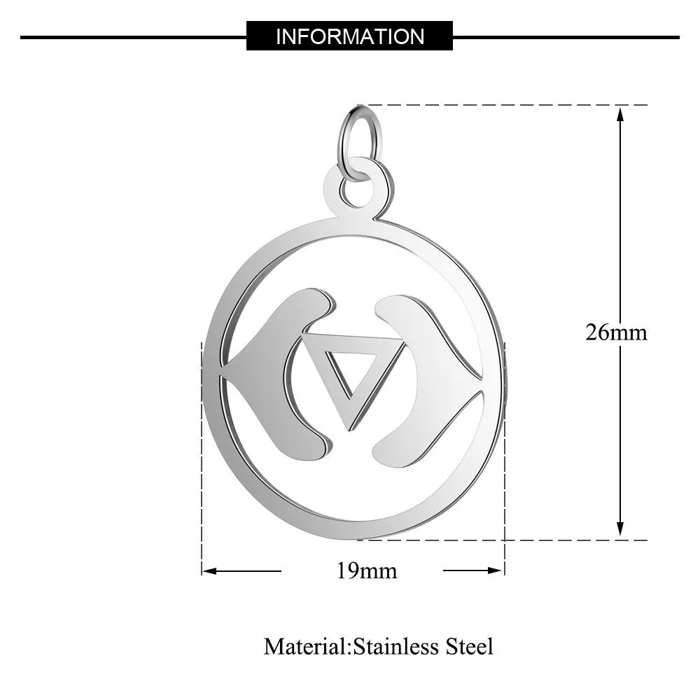 5 шт. титановая нержавеющая сталь чакра Йога, медитация шармы круглые полые чакра Йога Ом подвеска буддиста DIY ювелирные изделия аксессуары