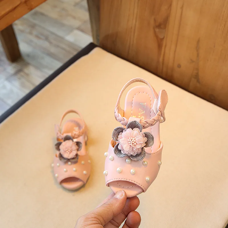 Новые для маленьких девочек детские летние Перл малышей кожаные сандалии гладиаторы обувь для сандалии для девочек 1 Возраст: 2, 3, 4, 5, 6, 7, 8 лет 27