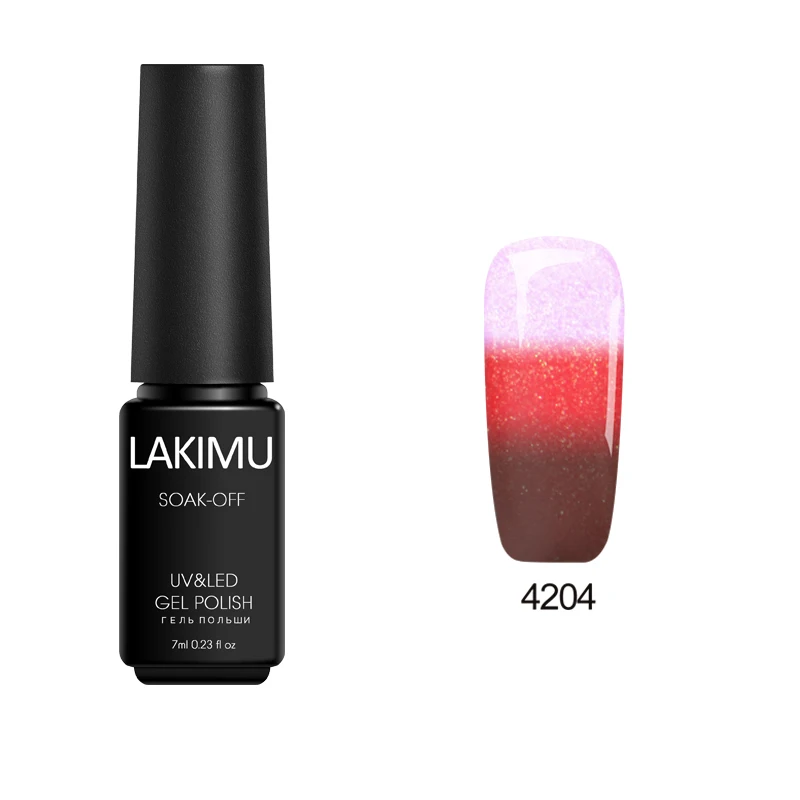 Lakimu долговечный термо-УФ-гель 7 мл замачиваемый при смене температуры Цветной Гель-лак для ногтей лаков Гибридный Гель-лак набор для дизайна ногтей - Цвет: 4204