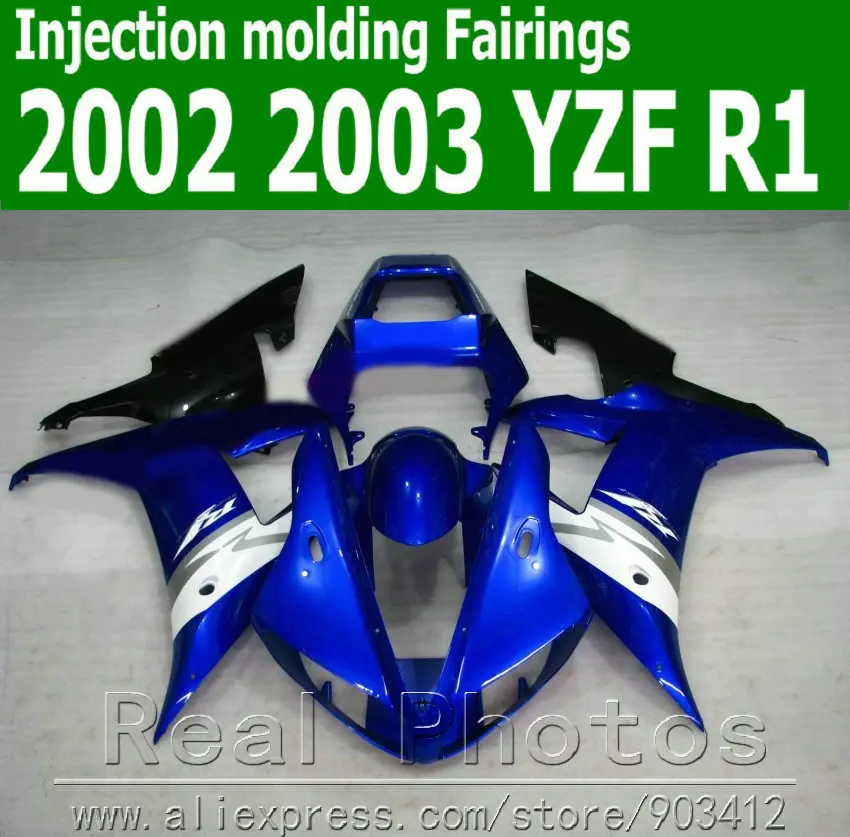 Инжекционный набор обтекателей для YAMAHA R1 2002 2003 Белый Черный Синий Корпус