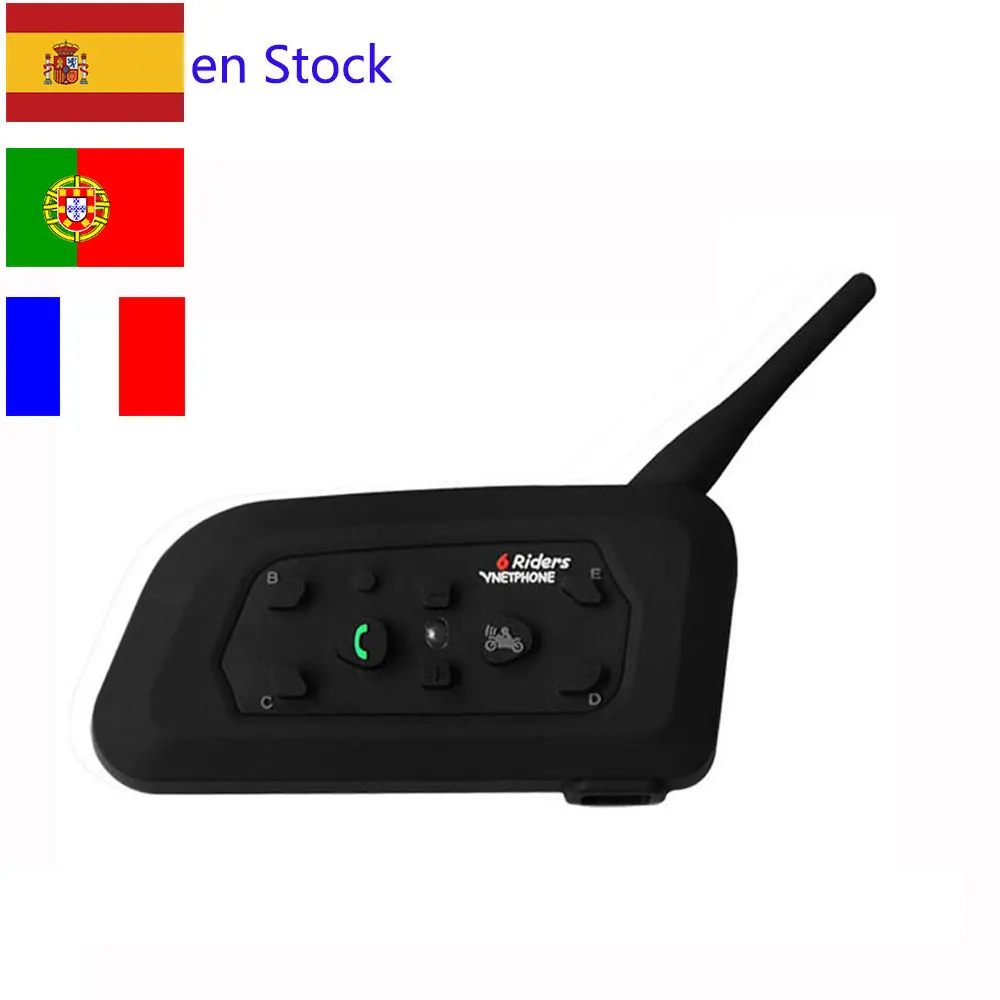 

1 * V6 1200M 6 Riders BT Multi Interphone Bluetooth Intercom Motorcycle Wireless Headsets Headphones Accessories Helmet Headset