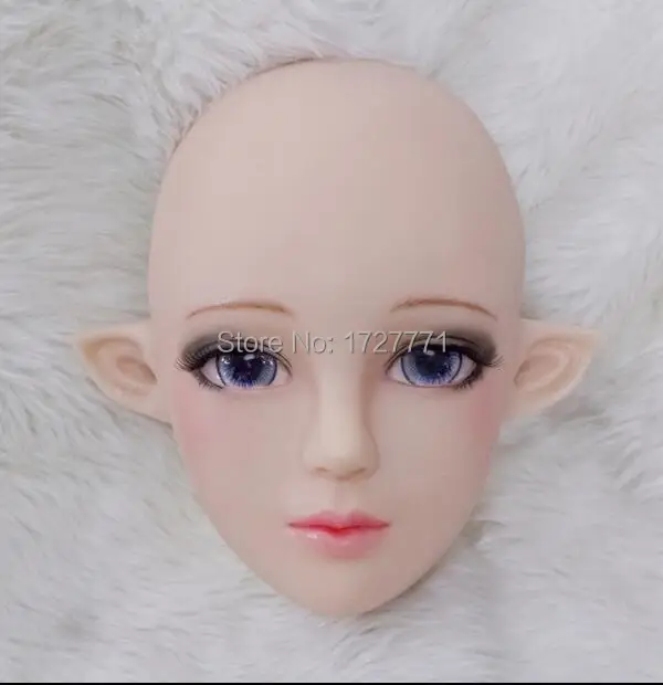 

(MIRIYA1)2017 DMS Handmade New Fairy ear silicone Half Sexy Female Face Lolita Mask Cosplay Crossdresser DOLL