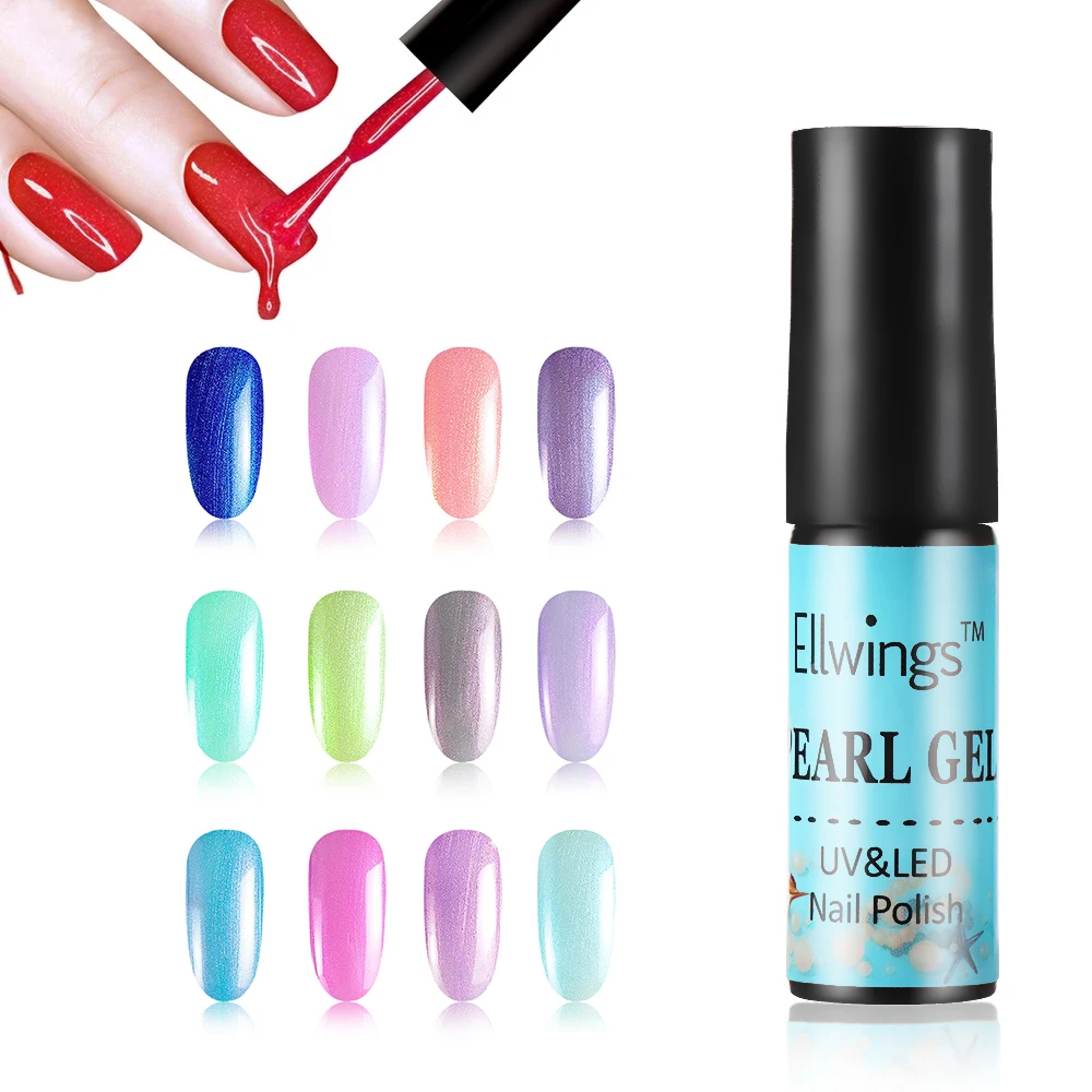 12 Colors Pure Pearl Shinning Nail Art Gel Varnish Professional Seashell Color Gel Polish Soak