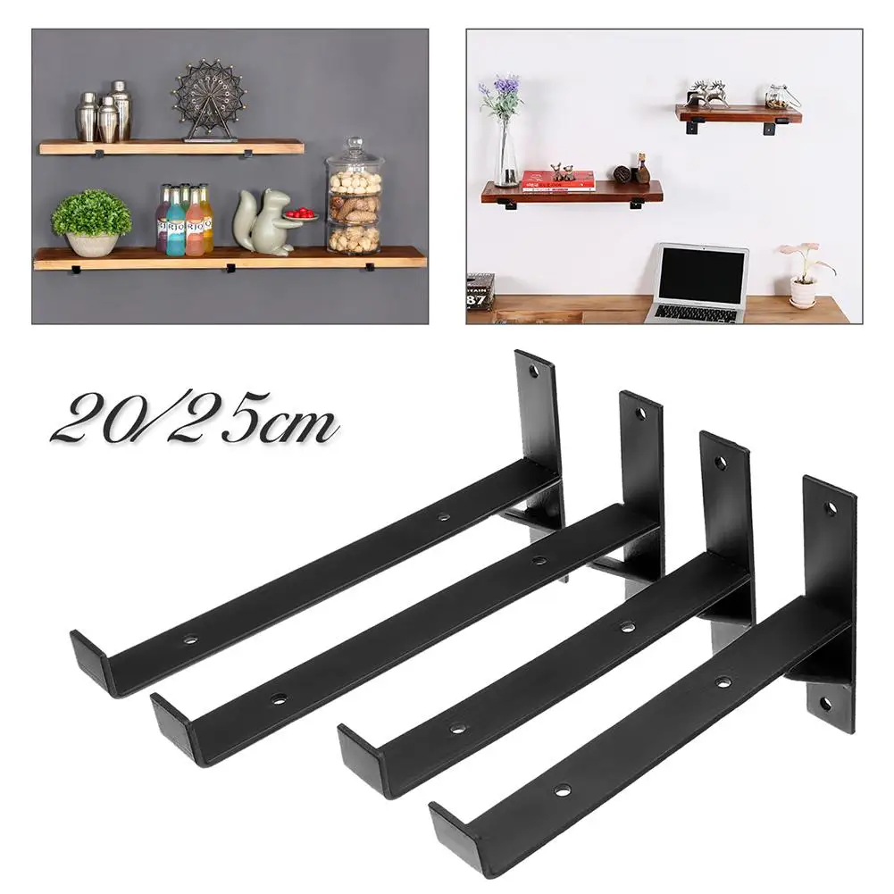 

2Pcs 20/25cm Vintage Heavy Duty Iron Scaffold Board Shelf Wall Mounted Brackets