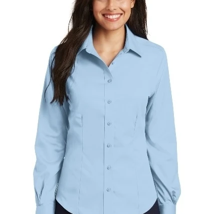 Port Authority L638 Port Authority Ladies Non-Iron Twill Shirt Sky Blue - Medium (1)