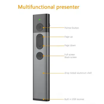 

Pointer Laser Flip Pen for Powerpoint Presentation 2.4GHz USB Wireless Presenter PPT Remote Control with Green Laser