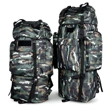 65L 100L Durable Waterproof Metal Frame NylonTraval Hiking Camping Trekking Luggage Rucksack Backpack Outdoor Sport Mountain Bag