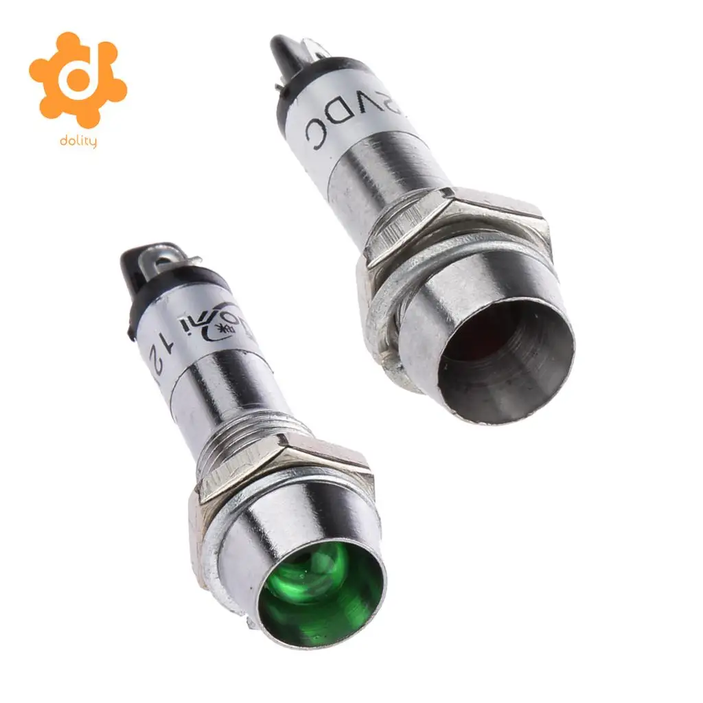 20Pcs 12V DC 8mm Power Indicator Signal Light XD8-1 Led Light Bulb Red+Green