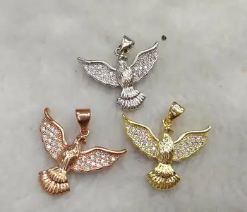 

Balck Friday -- 6sets CZ Micro Pave Eagle Cham Pendant 25-40 mm Cubic Zirconia Animal Necklace Bracelet Pendant/Charm
