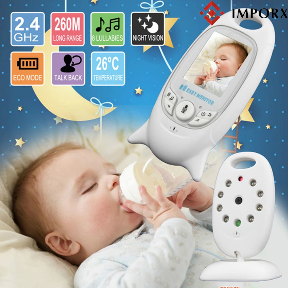 

IMPORX Baby Video Monitor Wireless 2.0 Inch LCD 2 Way Talk IR Night Vision Temperature Baby Camera Baby Walkie Talkie Babysitter
