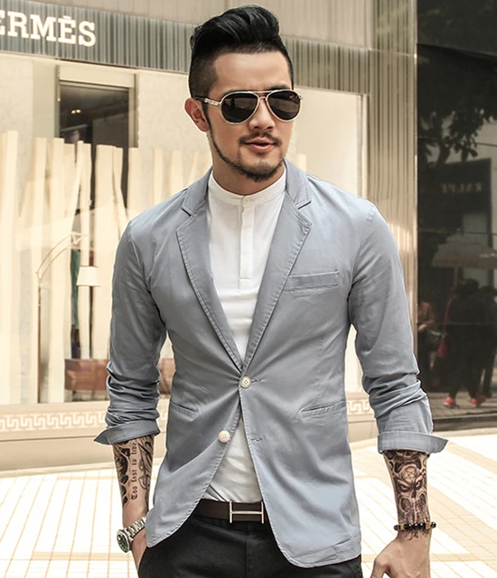 Black Business Casual Men's Suit thin Jacket Men Blazer