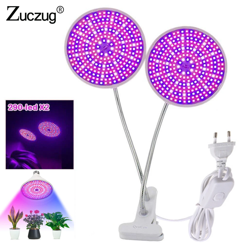

Dual 290 Led Plant Grow Light bulb Lamp Desk Clip Holder set for Flower Vegetable Indoor Seeds Growing greenhouse hydroponics