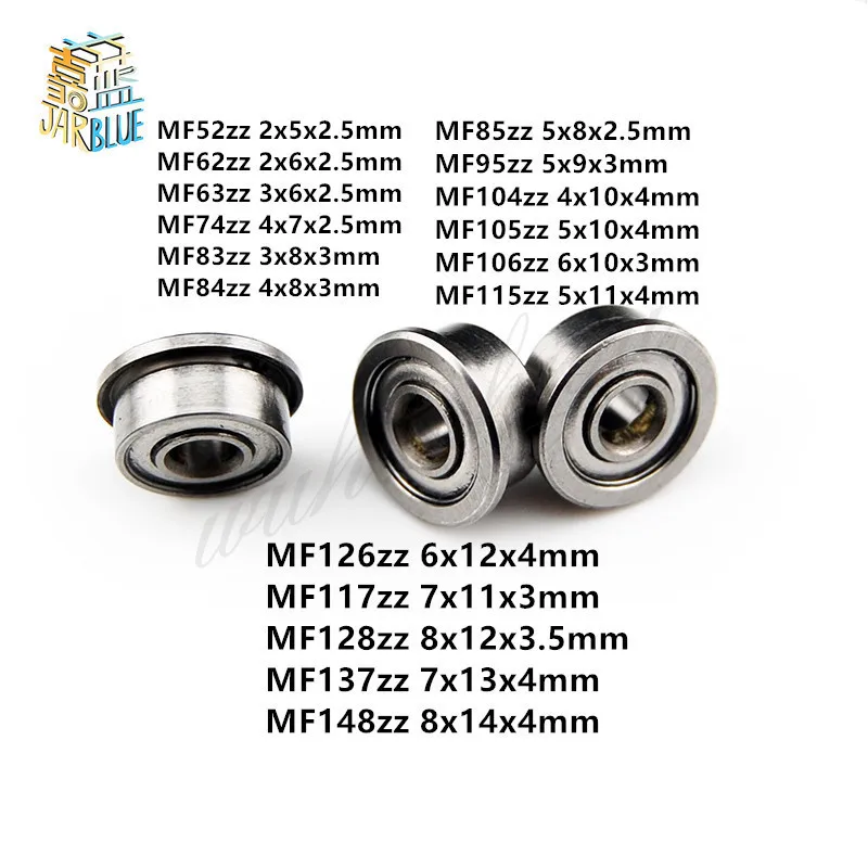 Metal Shielded FLANGED Ball Bearing Bearings MF63z 10PCS MF63ZZ 3x6x2.5 mm