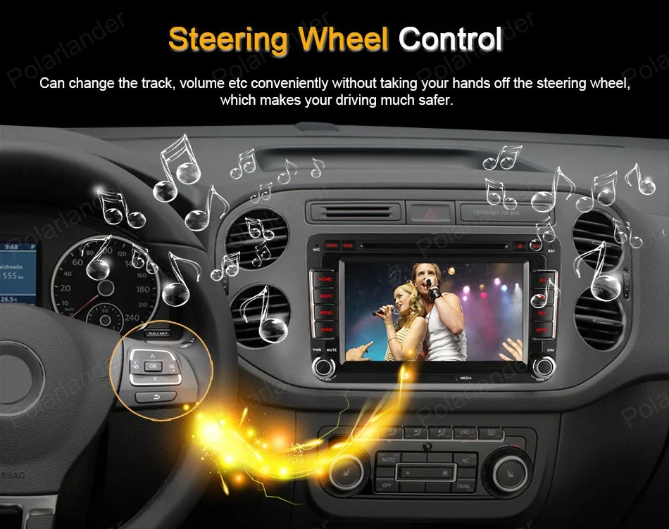 Top Android4.4 Car DVD For VW passat jetta polo golf Quad Core FM AM GPS radio support wifi 3G BT GPS DAB+ DVR TPMS DTV OBDII 14