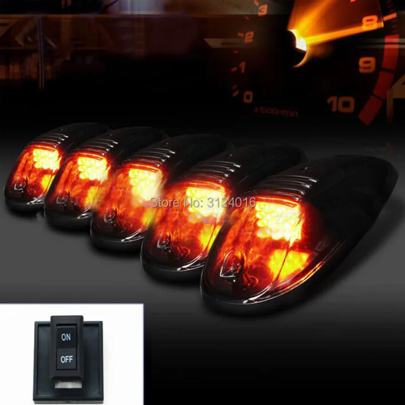 

dahosun 5PC LED Top light for Car SUV Jeep Off Road Truck ATV Vehicle Ceiling Lamp White and yellow beam