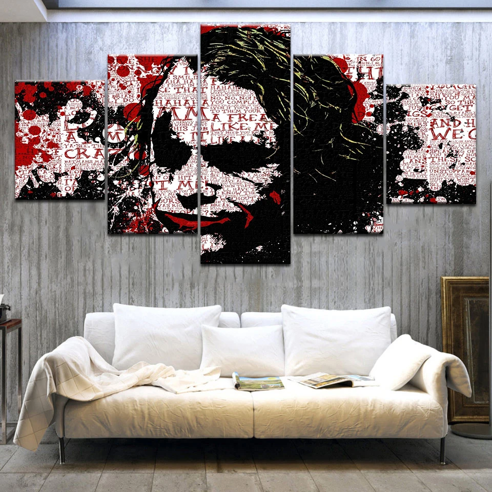 5 Panel Modern Canvas Print Heath Ledger Living  Room  Home 