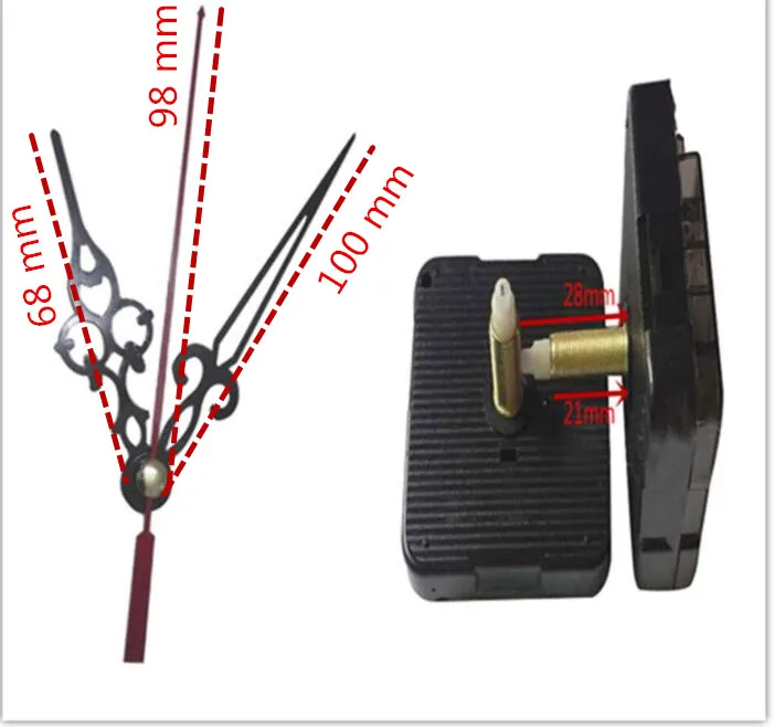 1 Набор настенных часов Кварцевый механизм черный и красный набор для ремонта рук набор инструментов 21 мм длина винта Прямая поставка