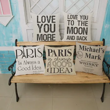 

Black Letter Classic Love Sweet Declaration Cushion Pillowcase Express Greetings Glorification Letters Decoration Throw Pillows