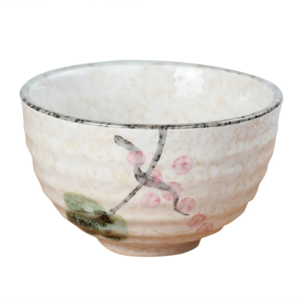 1Pack Traditional Matcha Tea Bowl Green Rice Dessert Ceramic Bowl Holder for Drinking Coffee Tea Eating Meal New Hot Sale