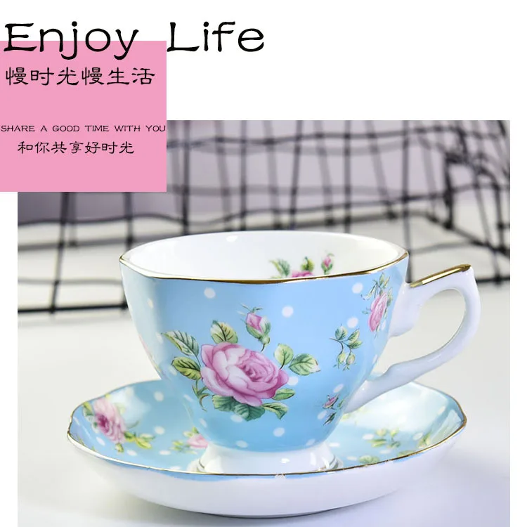 cup and saucer set tea cup set porcelain coffee cup Bone china Stylish and elegant floral style Cafe restaurant drinking utensil