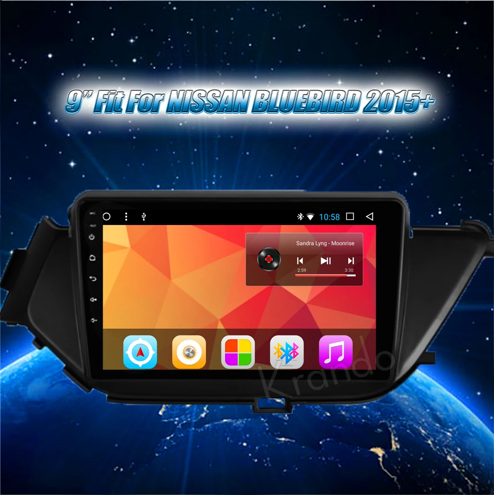 Cheap Krando Android 8.1 9" IPS Touch screen car Multmedia system for NISSAN BLUEBIRD 2015 radio player gps navigation wifi BT audio 0