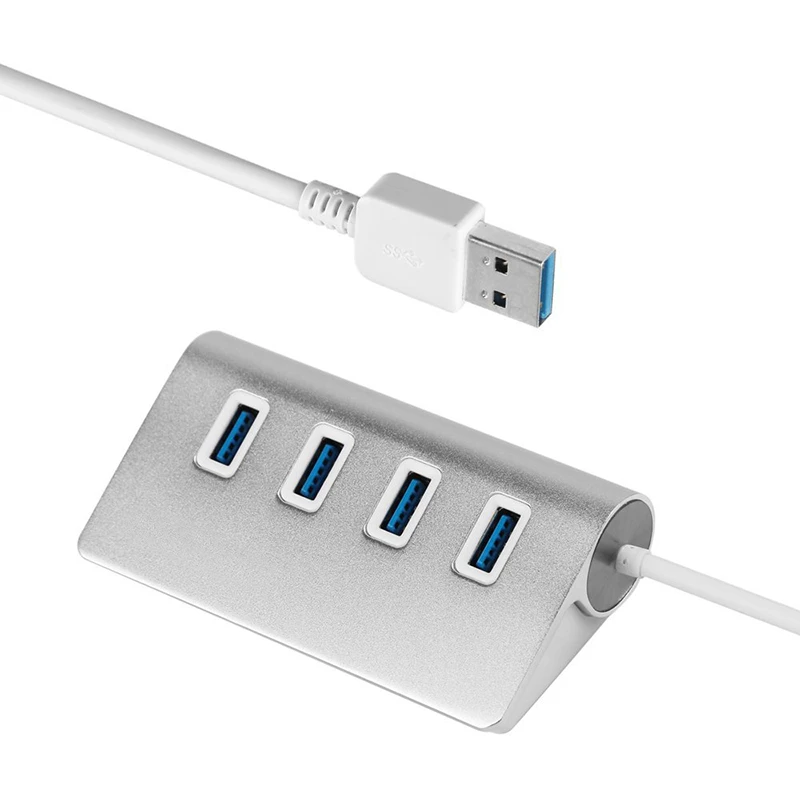Aluminum Silver Multi Real USB 3.0 HUB 4 Usb Port Cable Splitter for PC Laptop Hab Computer Accessories Peripherals Gadget
