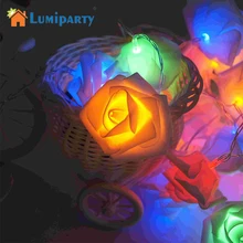 Lumi вечерние модная Праздничная подсветка 20 светодиодный Новинка роза цветок Фея гирлянда огни свадьба сад вечерние день Святого Валентина Decoratio