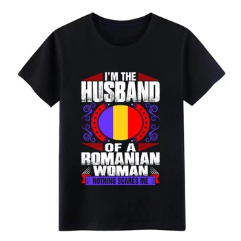

Men's Im Romanian Woman Husband t shirt Knitted cotton round Neck Kawaii Fit Casual summer Family shirt