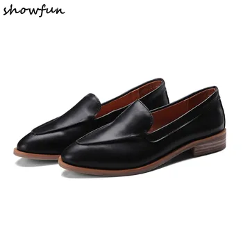 

4 Color plus size 34-43 women's loafers genuine leather slip-on flats loafers brand designer leisure ballerinas comfort shoes