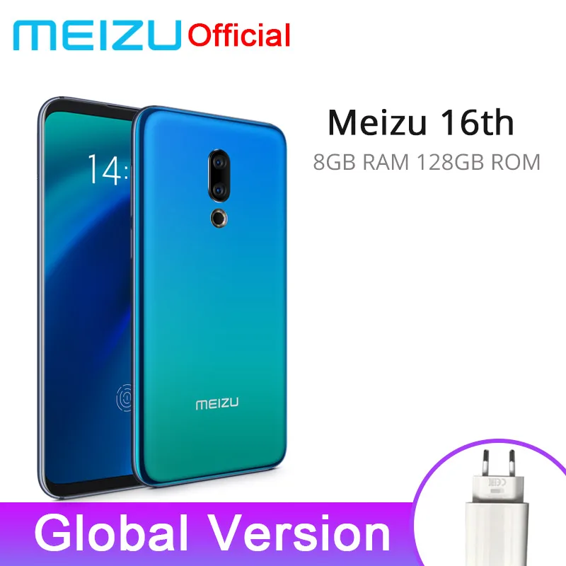 

Global version Meizu 16th SmartPhone 64GB 128GB Snapdragon 845 Octa Core Android Phone Dual Rear Camera In-Screen Fingerprint