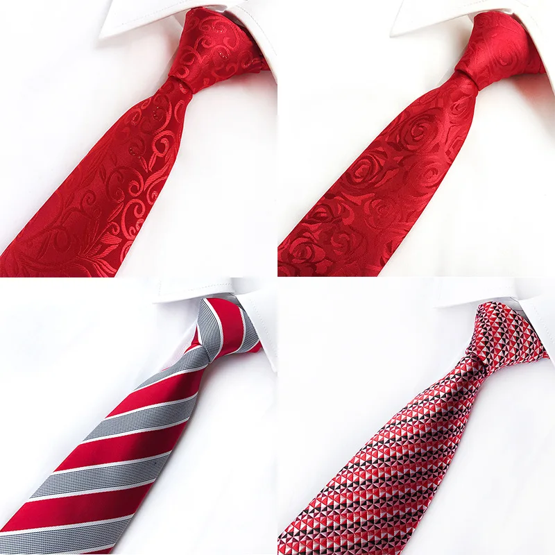 

Mantieqingway Fashion Mens Red Plaid Neck Tie Wedding Colorful Striped 8cm Wide Tie for Men Party Gravatas Polyester New Style