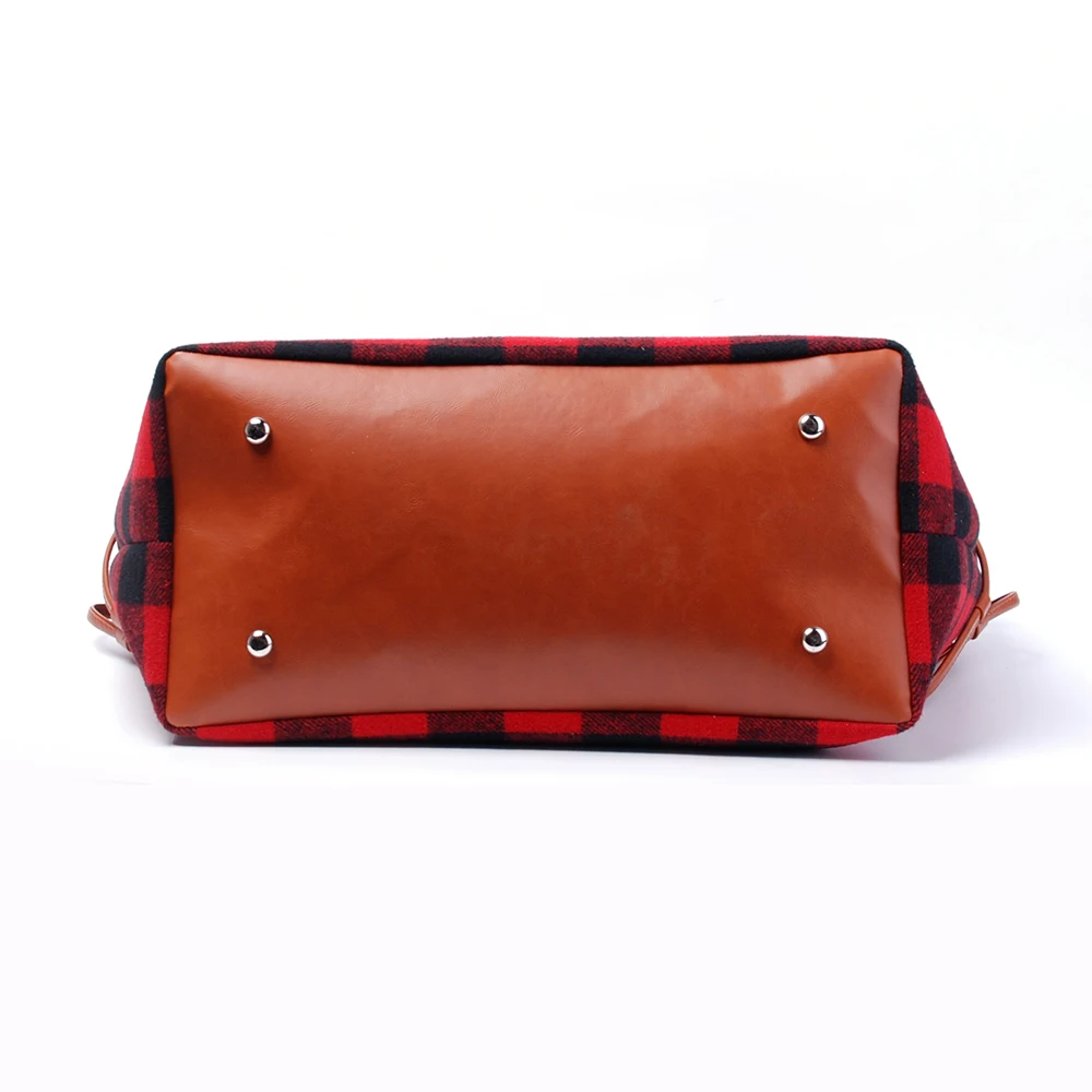 Plaid PU tot bag (3)