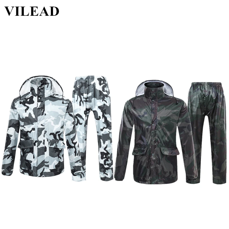 VILEAD/Камуфляжный дождевик для взрослых непромокаемые штаны улицы велоспорта